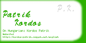 patrik kordos business card